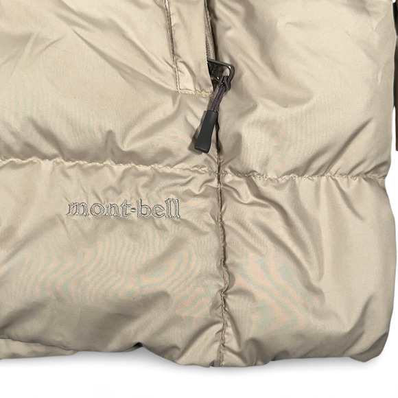 Montbell Jacket Womens MEDIUM Beige Puffer Down Outdoor Quilted Lightweight - Picture 5 of 12